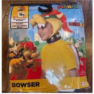 Disguise Bowser Mask Shell Kids Costume Super Mario Halloween Inflatable Shell